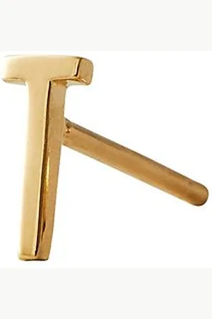 Design Letters Earring Studs Archetypes, Gold, A-Z Gold