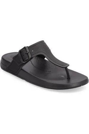 FitFlop Iqushion Adjustable Buckle Flip-Flops Black