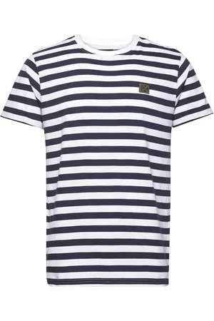 Clean Cut Basic Striped Tee Ss White