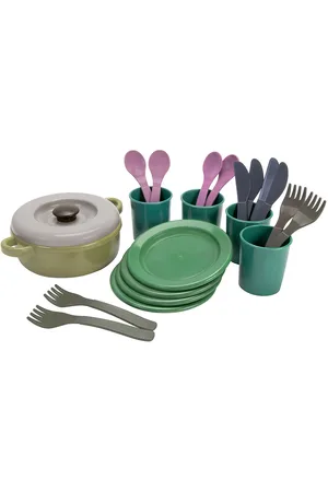 Dantoy Green Bean Dinner Set In Net 22 Pcs Patterned
