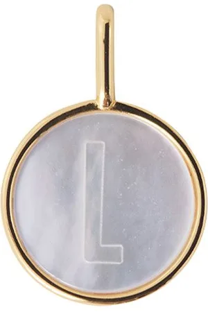 Design Letters Pearl Charm Gold A-Z Grey