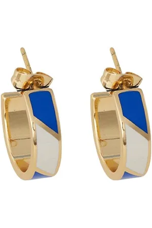Design Letters Striped Candy Earrings 16Mm Gold