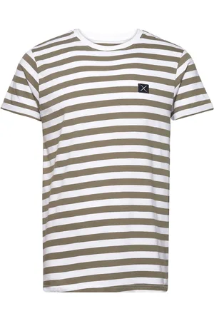 Clean Cut Basic Striped Tee Ss Green