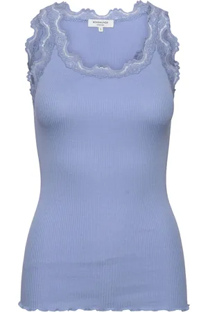 Rosemunde Rwbabette Silk Sl U-Neck Long Lace Blue