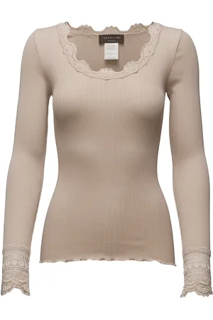 Rosemunde Rwbenita Ls O-Neck Lace T-Shirt Beige