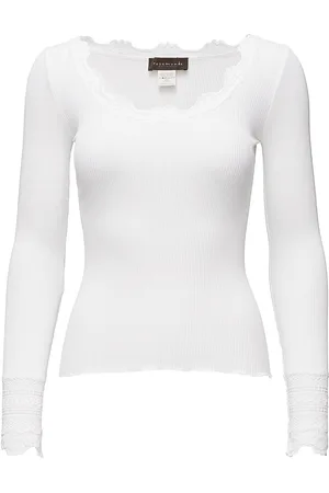 Rosemunde Rwbenita Ls O-Neck Lace T-Shirt White