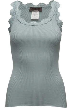 Rosemunde Rwbabette Silk Sl U-Neck Long Lace Blue