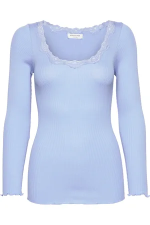 Rosemunde Rwbabette Ls U-Neck Lace T-Shirt Blue