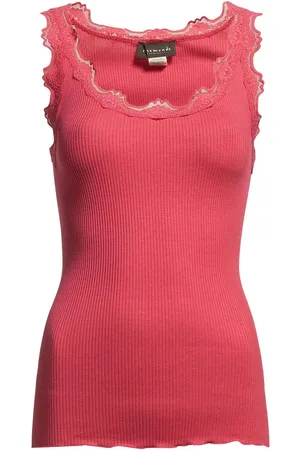Rosemunde Rwbabette Silk Sl U-Neck Long Lace Pink