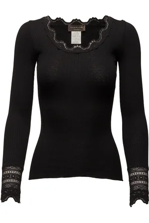 Rosemunde Rwbenita Ls O-Neck Lace T-Shirt Black