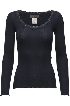 Rosemunde Rwbabette Ls U-Neck Lace T-Shirt Navy