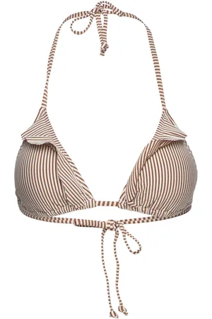 Beck Söndergaard Striba Bel Frill Bikini Top Brown