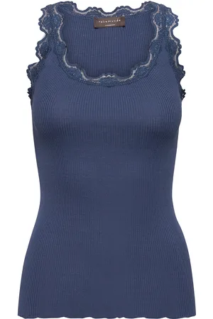 Rosemunde Rwbabette Silk Sl U-Neck Long Lace Blue