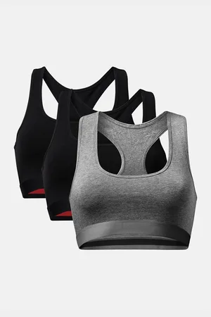 DANISH ENDURANCE Organic Cotton Bralette 3 Pack Black