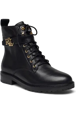 Ralph Lauren Eldridge Burnished Leather Boot Black