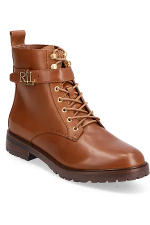 Ralph Lauren Eldridge Burnished Leather Boot Brown