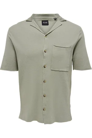 Only & Sons Onsluke Life 12 Resort Collar Knit Cs Green