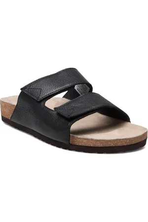 SELECTED Slhbastian Leather Strap Slider B Black