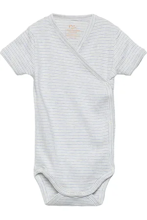 Copenhagen Colors Baby Striped Wrap Body W. Short Sleeve Blue