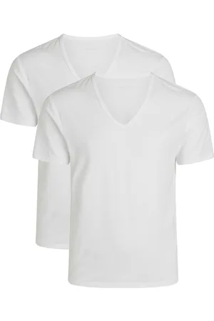 URBAN QUEST 2-Pack Men Bamboo V-Neck Undershirt White