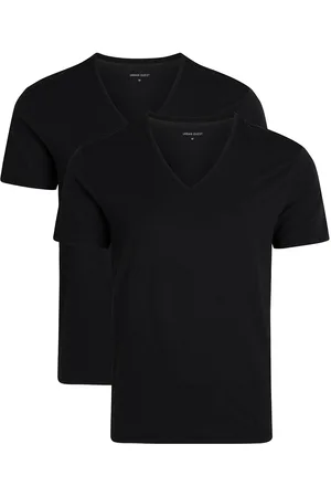 URBAN QUEST 2-Pack Men Bamboo V-Neck Undershirt Black