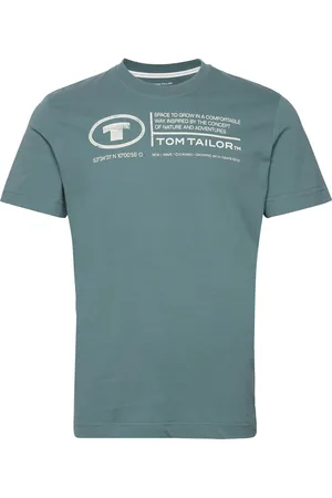 TOM TAILOR Printed Crewneck T-Shirt Blue