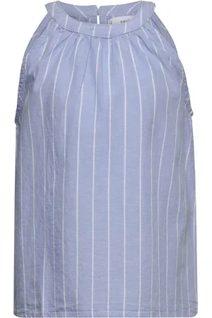 MANGO Striped Blouse Blue