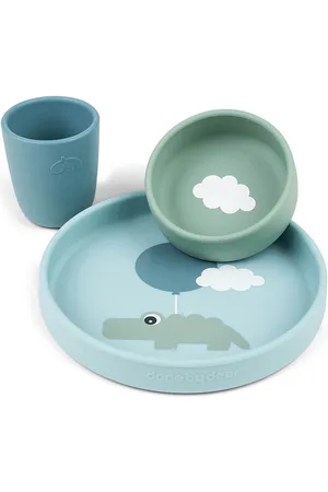 Done by Deer Silic Dinner Set Happy Clouds Blue D By Deer Green