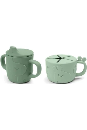 Done by Deer Peekaboo Spout/Snack Cup Set Deer Friends Green D By Deer Green