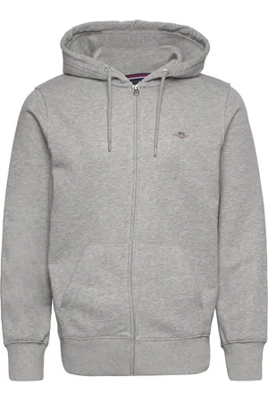 GANT Reg Shield Full Zip Hoodie Grey