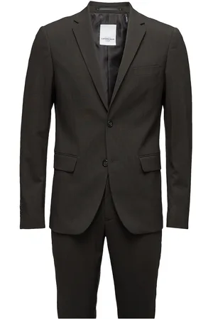 Lindbergh Plain Mens Suit - Normal Length Green