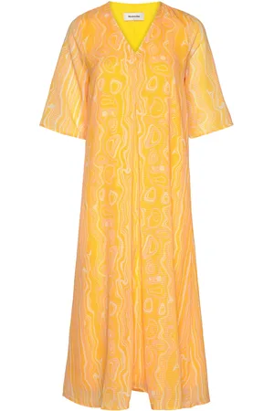 Modstrom Dontemd Long Print Dress Orange