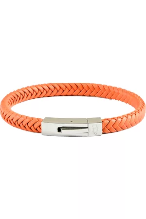 edd. Mænd Armbånd - Leather Bracelet Singel Orange
