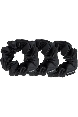 Cloud & Glow Silk Scrunchies 4 Cm Black Black