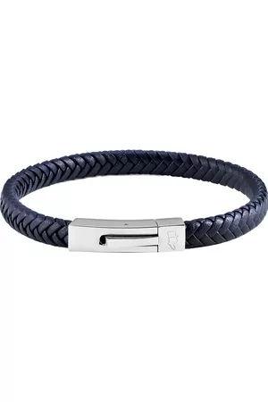edd. Mænd Armbånd - Leather Bracelet Singel Navy