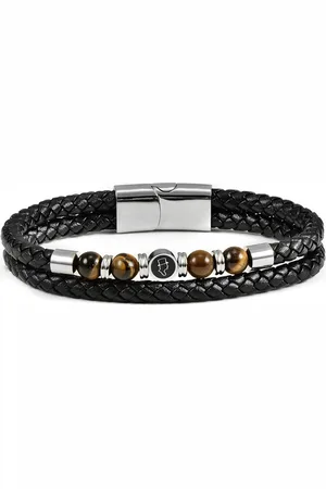 EDD Leather/Beads Combo Bracelet Black