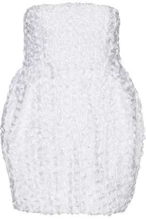 ROTATE 3D Flower Mini Dress White