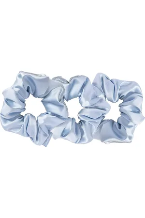 Cloud & Glow Silk Scrunchies 4 Cm Sky Blue Blue