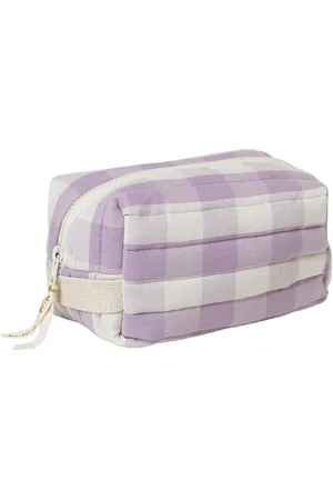 Fabelab Quilted Toiletry Bag - Lilac Checks Purple