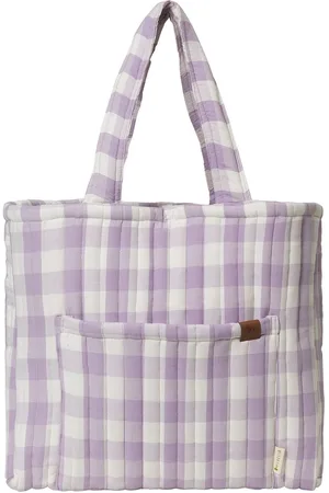 Fabelab Quilted Tote Bag - Lilac Checks Purple