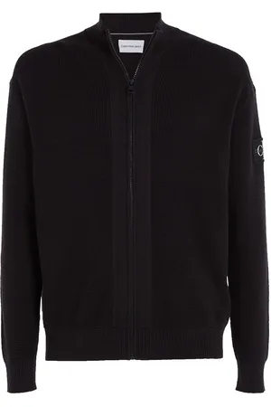 Calvin Klein Core Badge Sweater Zip Through Black