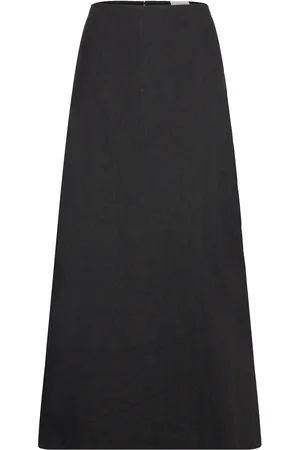 MANGO Slit Long Skirt Black