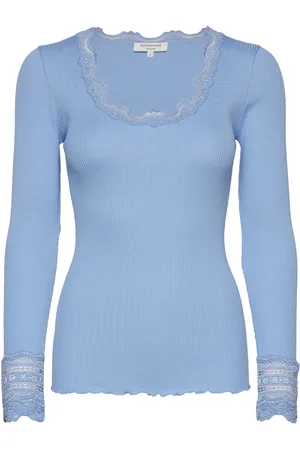 Rosemunde Rwbenita Ls O-Neck Lace T-Shirt Blue