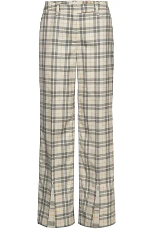 GANT Low Rise Straight Checked Pants Beige