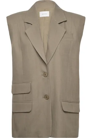 Gestuz Birlygz Oz Linen Waistcoat Grey
