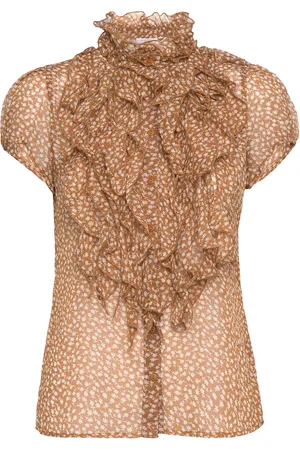 Saint Tropez Liljasz Crinkle Ss Shirt Brown