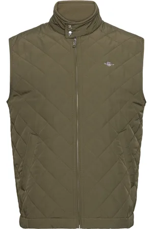 GANT Quilted Windcheater Vest Khaki