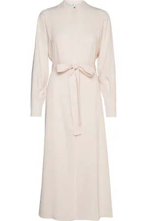 MANGO Bow Shirt Dress Cream