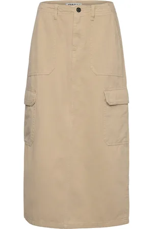 ONLY Onlmalfy Long Cargo Skirt Pnt Beige