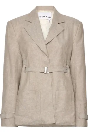 REMAIN Birger Christensen Belted Blazer Beige